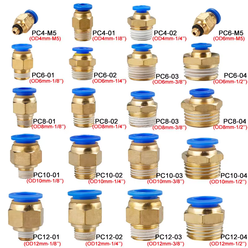 Compression Fitting Brass - 10/50 шт. пневматический фитинг, воздушный соединитель